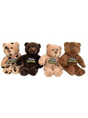 Nabisco Teddy Grahams Bear Advertising Stuffed Animal Lot of 4 Beanie 7"